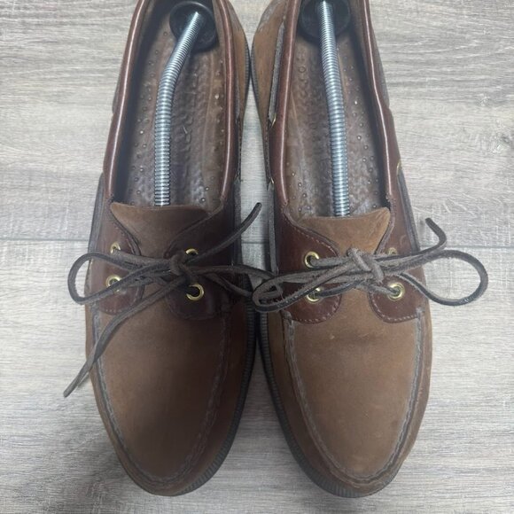 Sperry Brown Suede/Leather Boat Shoes Men's Size 13 - Picture 2 of 7
